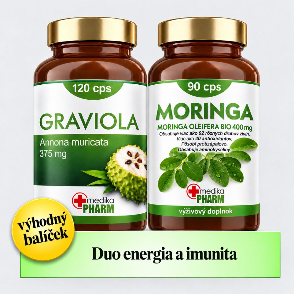 <b>Duo energia a imunita</b> (Graviola 120 cps + MORINGA OLEIFERA BIO 90 cps)
